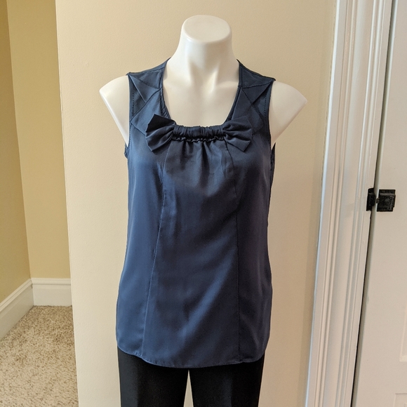 Banana Republic Tops - 💘 Banana Republic navy blue satin tank top.
